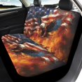 thumbnail image 3 of Binienty Flag Eagle Car Seat Covers Sets of 4 Vehicle Front Seat Protector + Rear Bench Seat Cover Car Seat Pad Mat Auto Interior Protection for Women Men,Easy to Install, 3 of 6