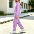 thumbnail image 6 of ITSAME Girls Outfit 2-Piece Half Zip Mock Neck Sweatshirt and Sweatpants Fall Winter Athletic Casual Set Size 10, 6 of 7