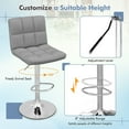 thumbnail image 6 of Gymax Adjustable Swivel Bar Stool Counter Height Bar Chair PU Leather w/ Back Grey, 6 of 7
