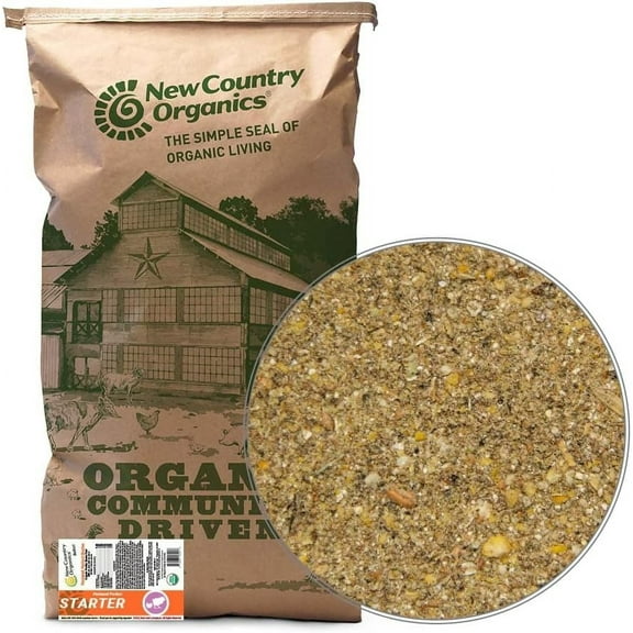 New Country Organics | Pastured Perfect Starter Feed for Baby Chicks | Corn-Free and Soy-Free | 21% Protein | Certified Organic and Non-GMO | 40 lbs