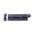 thumbnail image 6 of Renovator's Supply Offset Slide Bolt Latch 4" Wrought Iron Pig Tail Tip Slide Bolt, Black, 6 of 9