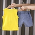 thumbnail image 3 of EnJoCho Organic Boys Outfit Summer Kids Baby Boys Girls Sleeveless Top+Shorts Casual Wear Outfits Set Children Casual Sports Wear Clothing Sets 2-3 Years, 3 of 9