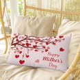 thumbnail image 4 of Mother's Day Pillow Covers, Linen Long Throw Pillow Case, Romance Love Tree Branches Pink Holiday Pillow Protector Decorative Cushion Cover for Living Room/Bedroom 12" x 20", 4 of 8