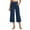 A0723-Dark Blue, variant on QUINDOS Wide Leg Cropped Pants for Women High Waist Capris Running Workout Pants