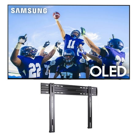 Samsung QN65S90CAFXZA 65" 4K OLED Smart TV with AI Upscaling with a Sanus LL11-B1 Super Slim Fixed-Position Wall Mount for 40" - 85" TVs (2023)