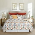 thumbnail image 2 of Victoria's Garden King Quilt Set Floral Watercolor Reversible Bedspread Coverlet For All Seasons, 2 of 9