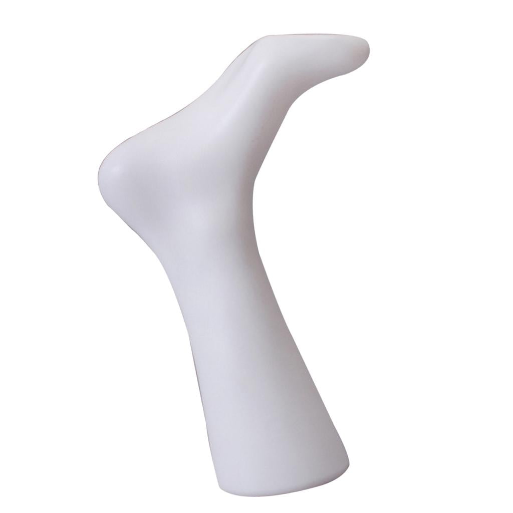 Dualoai Set of Adult Foot Plastic Mannequin For Sock Sox Display Male & Female White as