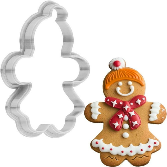 Christmas Gingerbread Girl Cookie Cutter 4 Inch Made in USA by WONDERTORY