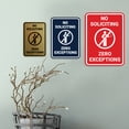 thumbnail image 5 of Portrait No Soliciting Zero Exceptions Sign (Black Gold) - Medium, 5 of 7