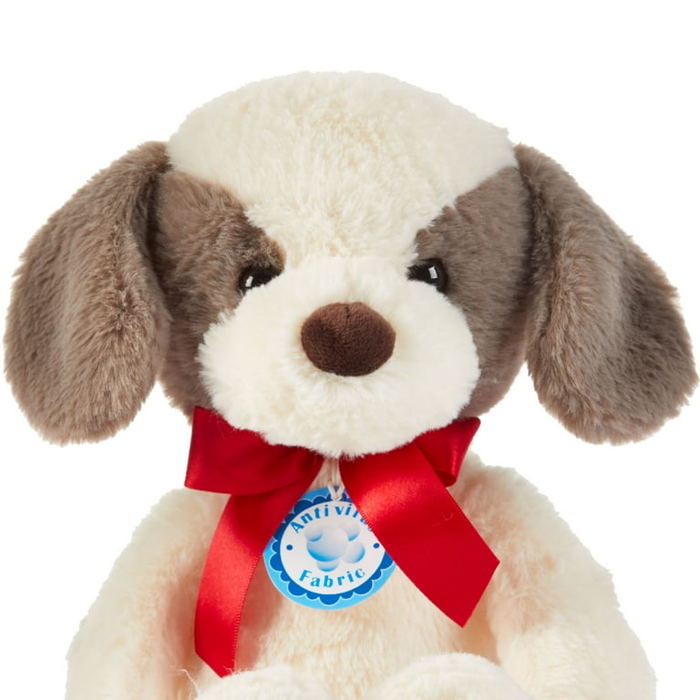 Holiday Time 12 inch Heatable Plush Toy, Red Jacket Puppy 