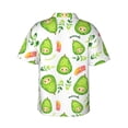 thumbnail image 3 of Balery Kawaii Avocado Print Men's Hawaiian Shirts Short Sleeve Beach Shirt Relaxed Fit Vacation Button Down Shirts-Small, 3 of 9