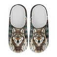 thumbnail image 2 of FUIALDOLG Tribal Wolf Print House Slippers for Women Comfortable Non-slip Indoor Slippers Closed Toe Soft Bedroom Shoes, Size 12-13, 2 of 7