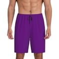 thumbnail image 1 of Balery Purple Pantalones cortos de pijama de punto de algodón para hombre con cinturilla y bolsillos-Medium, 1 of 6