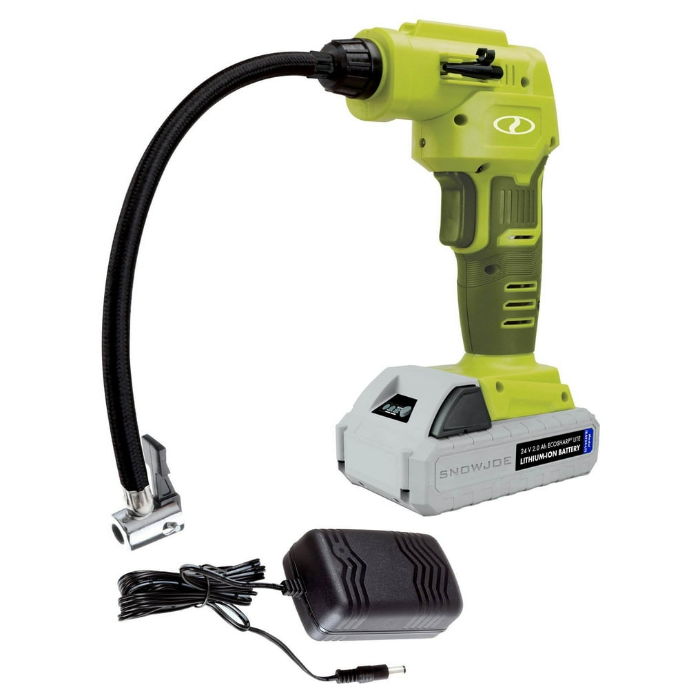 Sun Joe AIRJ24C 24 Volt 2.0 Ah Cordless Air Compressor with Nozzle
