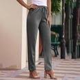 thumbnail image 5 of Laqbezok Women's Cotton Linen Pants, High Waist Drawstring Casual Loose Trousers with Pockets for Summer Beach Travel Vacation, 5 of 7