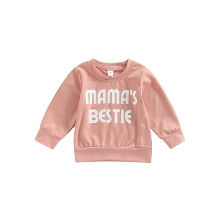 

TheFound Newborn Infant Baby Girl Boy Sweatshirt MAMA S BESTLE Print Long Sleeve Pullover Autumn Tops Clothes