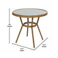 thumbnail image 5 of Emma + Oliver Indoor/Outdoor Bistro Style 31.5 in. Table with Navy & White PE Rattan, Glass Top, and Two Chairs - Natural Frame, 5 of 10
