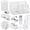 White, variant on Black Desktop Organizer Office Supply Kit