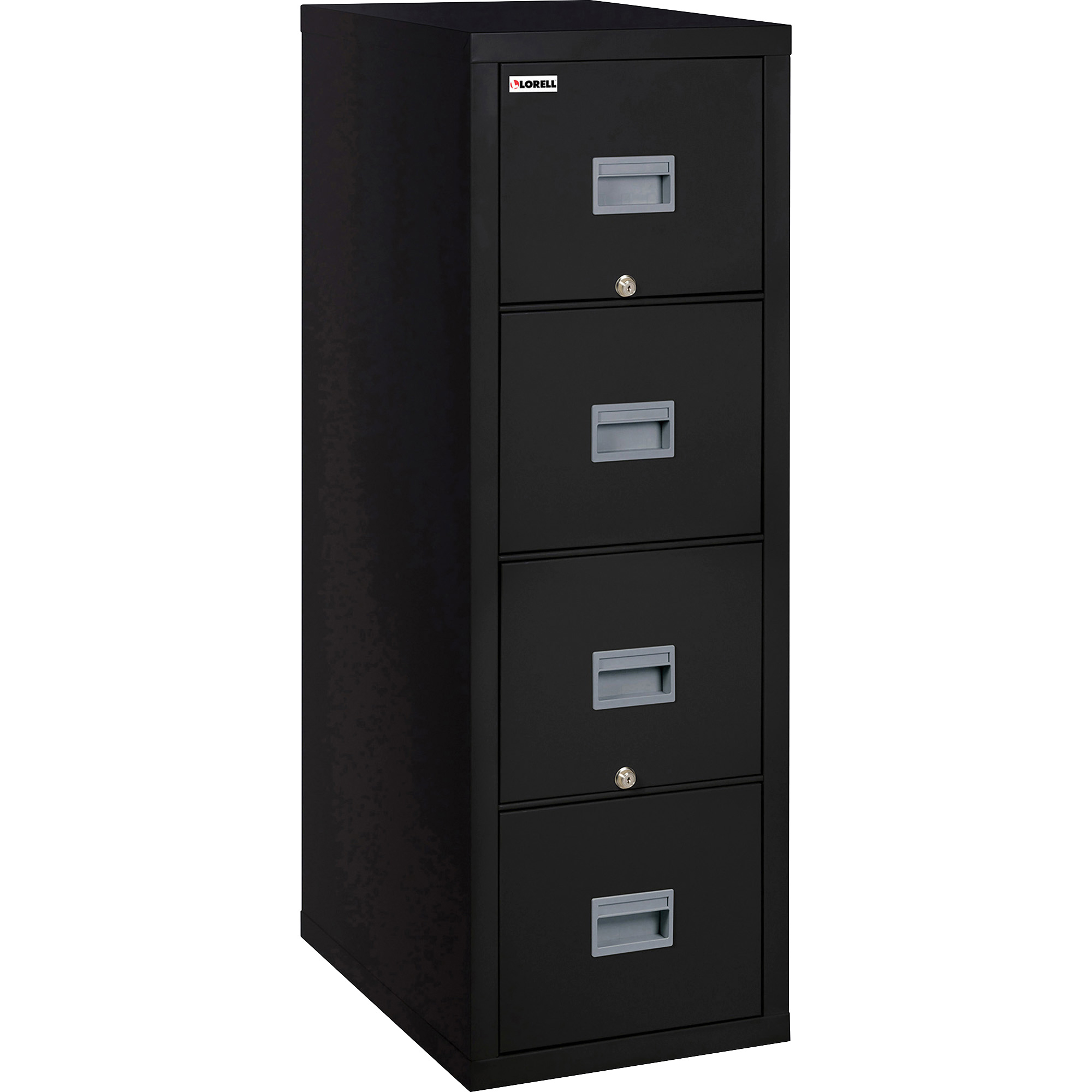 Lorell Black Vertical Fireproof File Cabinet 20 9 X 31 6 X 52 8 4 X Drawer S For Document File Letter Legal Vertical Fire Proof Lockable Water Resistant Black Recycled Walmart Com Walmart Com