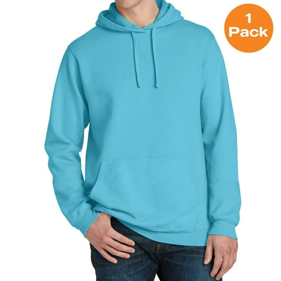 Port & Company PC098H Beach Wash Garment-Dyed Pullover Hooded Sweatshirt, Tidal Wave, M, Mens Hoodies