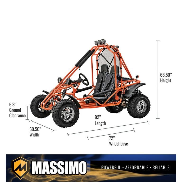 Massimo GKA 200 Adult Go Kart 169cc EFI 10HP 2WD Go Cart - Orange