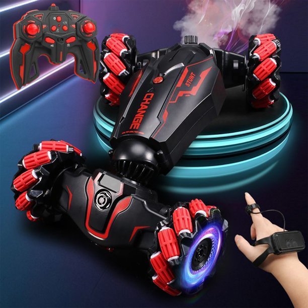 Fiudx Ofertas Flash Artículos En Oferta Coche De Control Remoto 2.4G, Coche De Acrobacias De Control Remoto, Con Spray De Luz Coche Transformador De Control Remoto, Coche De Juguete De Control Remoto