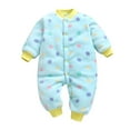thumbnail image 3 of Baby Boy Onesies Newborn Infant Fleece Thick Warm Jumpsuit Romper Baby Rompers Girl Sky Blue 12-18 Months, 3 of 3