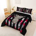 thumbnail image 2 of Manfei Wild Reindeer Queen Comforter Set,Red Camo Usa Flag Comforter Sets Queen,Black Reversible,3 Pieces,1 Comforter and 2 Pillowcases, 2 of 7