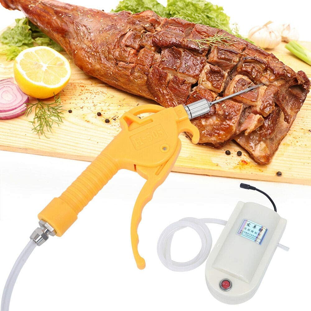 Fetcoi, Electric Meat Saline Syringe Pump Meat Injector Pump Meat Marinated Processor(Double Gun)