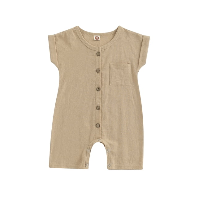 ZAXARRA Combinaison pour Bébés Garçons, Sans Manches, Col Rond, Fermeture à Boutons, Vêtements d'Été pour Usage Quotidien