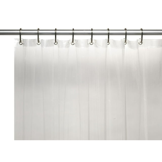 Royal Bath 3 Gauge Vinyl Shower Curtain Liner With Metal Grommets And Magnets In Super Clear, Size 72X72