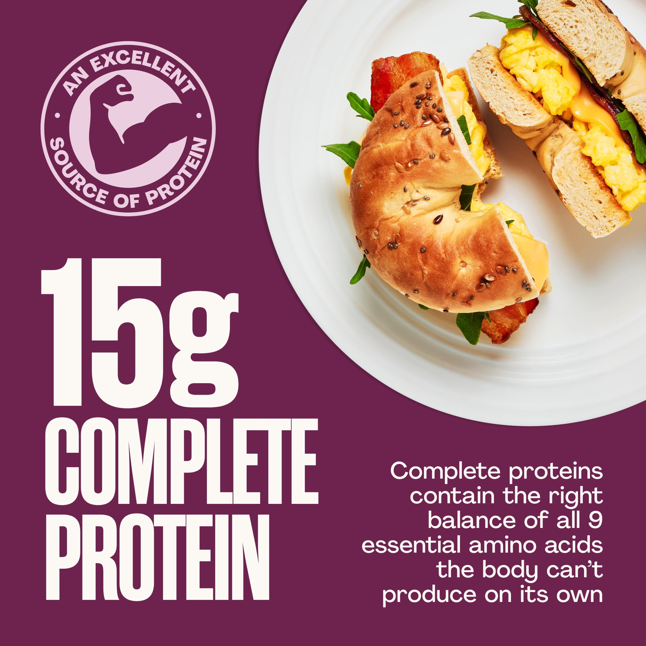Sola Everything Protein Bagels, 15g Complete Protein, 12.4oz, 4 Count