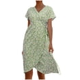 thumbnail image 1 of Robe d'Été Bohème pour Femmes Robe Imprimée Col Halter Sans Manches Robe de Plage Robe de Soleil Robe Midi, 1 of 4