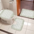 thumbnail image 5 of Green Lace Bathroom Rugs Set Vintage Geometric Abstract Art Luxury Non Slip Absorbent Soft Bath Mats 3 Piece Set with Bathroom Rug, U-Shaped Floor Mat, Toilet Seat Cover Large Size, 5 of 9