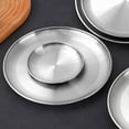 thumbnail image 2 of 2Pcs Stainless Steel Camping Plate Round Tableware for Camping Kitchen Party 17X1.4cm, 2 of 7