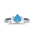 thumbnail image 5 of Heart Promise Ring Lab Created Blue Opal Black Accent 925 Sterling Silver Size 4, 5 of 6
