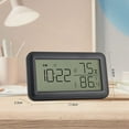 thumbnail image 3 of TermóMetro HigróMetro Interior con Reloj Despertador, Digital LCD, para HabitacióN, SalóN, (Negro), 3 of 6