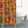 thumbnail image 4 of Purple Green Mushroom Plant Orange Pattern Shower Curtain 36"x72" ,Bathroom Decorative Shower Curtains Set with 12 Hooks,Modern Waterproof Washable Shower Curtain, 4 of 6
