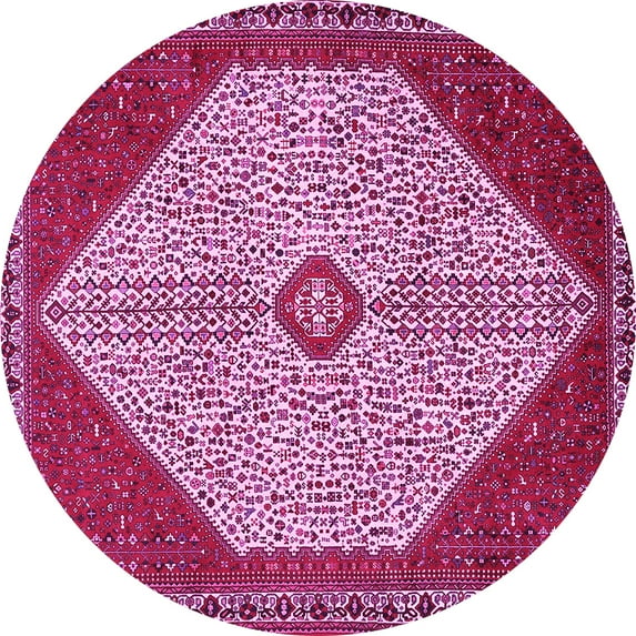 Ahgly Company Indoor Round Persian Pink Traditional Area Rugs, 8' Round
