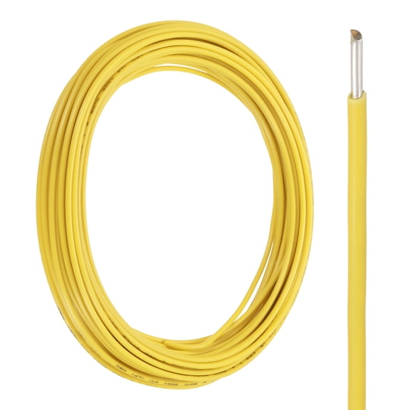 Uxcell 20 Gauge Hook Up Wire 25FT 300V Tinned Copper Electrical Wire, Yellow