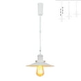 thumbnail image 1 of FSLiving Adjustable Height Track Pendnat Light J-Type Retractable Lift Track Spotlight with Telescoping Rod Adjustable Gimbaled Lamp-Post Juno Track DIY Retro Cover Lamp, White - 1 Light, 1 of 7