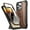 Brown, variant on Poetic Revolution Case for iPhone 14 Pro Max, Heavy Duty Full Body Cover with Kickstand, Light Pink