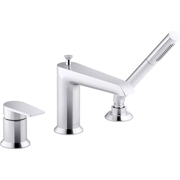 Kohler K-97070-4-CP Hint 3-Hole Single-Handle Deck-Mount Bath Filler Faucet with Handshower