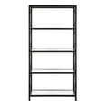 thumbnail image 2 of 66" Black Metal And Glass Five Tier Etagere Bookcase, 2 of 3