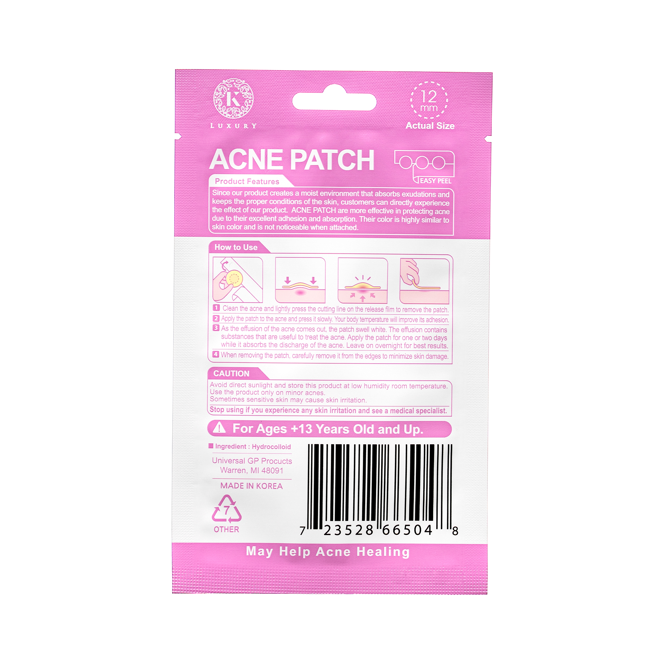 K-Beauty Acne Patch Dots, 15ct