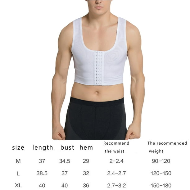 Men Control Chest Shapers Bra Posture Men Control Chest Shapers Corrector  Back Support Compression Vest 