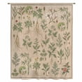 thumbnail image 2 of Vintage Botanical Sheer Curtains 45 Inches Long, Country Herbs Leaves Plants Flowers Brown Light Filering Curtains, Breathable Simi Curtain Privacy Drapes for Kitchen Bathroom Small Window Treatment, 2 of 9