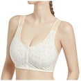 thumbnail image 4 of Hessimy Comfortable Daisy Bra for Seniors 2024 New Comfortable Front Closure Button Cotton Bras，Full Coverage Bras for Women(Beige,36), 4 of 4