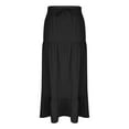 thumbnail image 6 of Skirts for Women 2025 Casual High Waisted Beach Boho Skirt Summer Flowy Ruffle Maxi Skirt with Slit, 6 of 8
