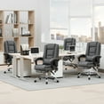 thumbnail image 4 of JONPONY Big and Tall Office Chair 500LBS Executive Office Chair Massage and Footrest Ergonomic Computer Desk Chair Reclining High Back Leather Office Chair Lumbar Back Support Swivel Rolling,Grey, 4 of 14